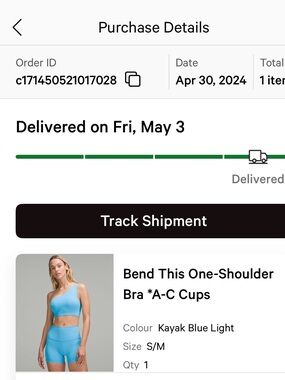 Lululemon One-Shoulder Sports Bra in Kayak Blue Light